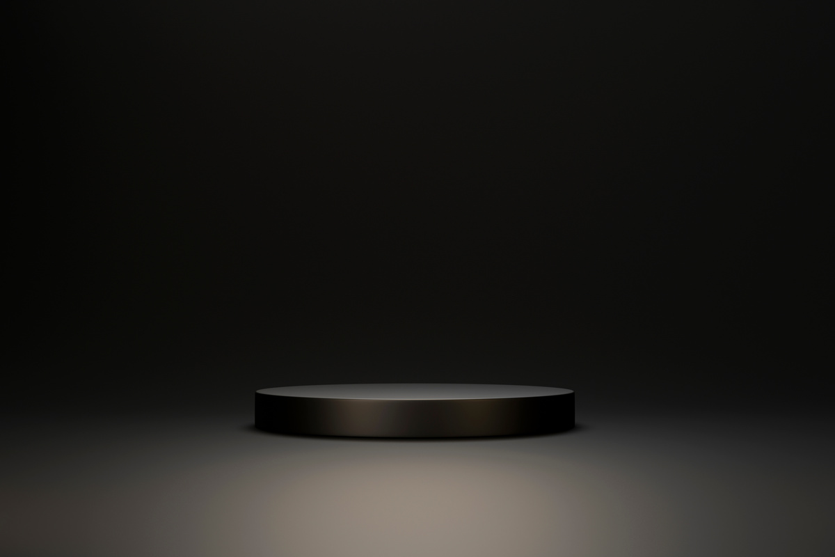 Cylinder Empty Black podium pedestal product display stand b