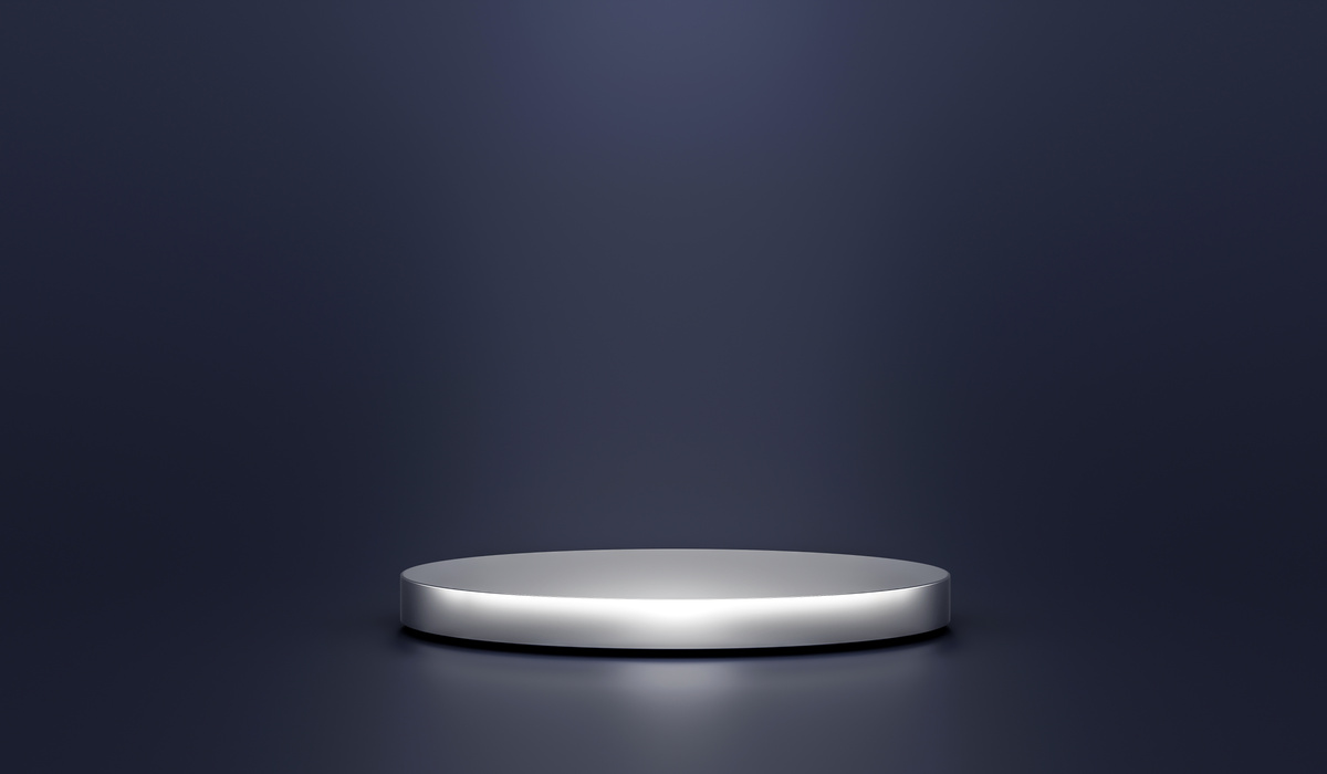 Silver Product Display Podium